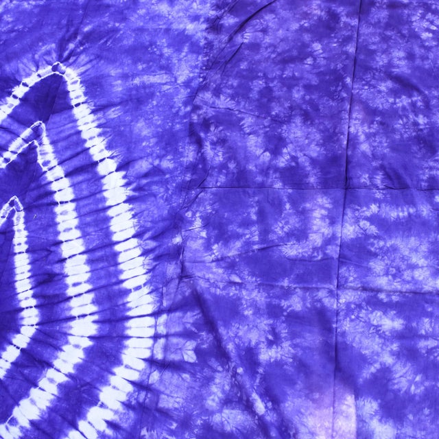 Early 20th Century Early 20th Century Yoruba Tie-Dyed Textile Purple Nigeria 82x81.5 inch For Sale - Image 5 of 7
