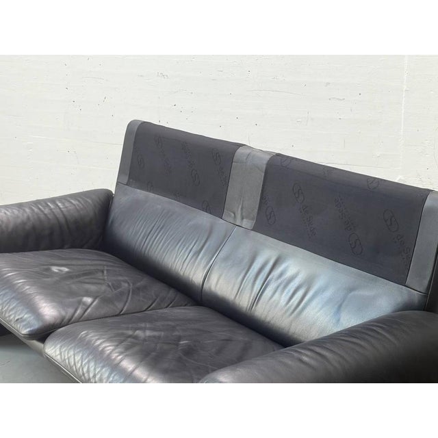 Black Leather Model Ds-2011/02 Sofa by de Sede, 1980s For Sale - Image 14 of 17