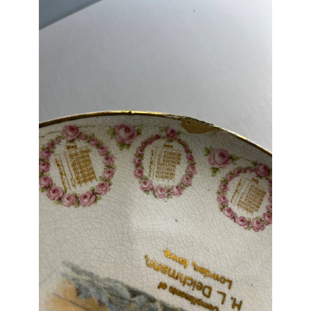 Antique 1914 Moon Calendar Plate For Sale - Image 4 of 5