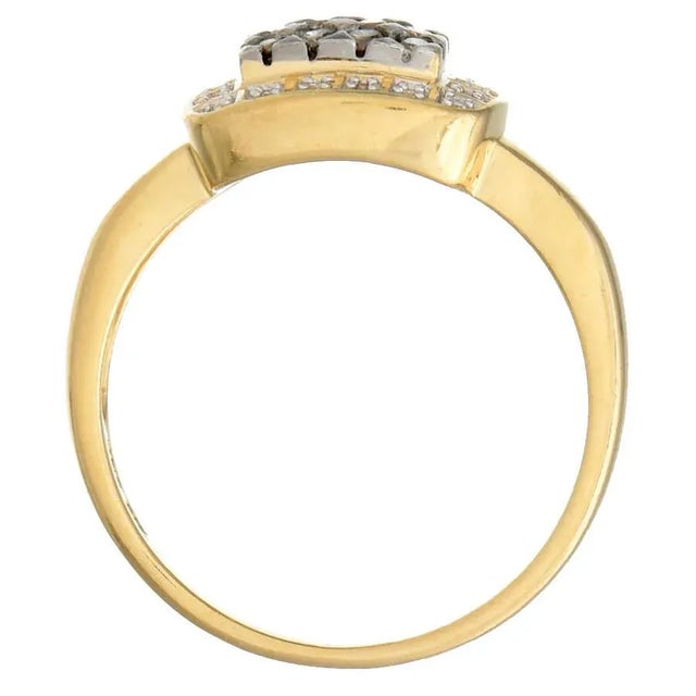 14KY Brown & White Diamond(0.58) Pave Ring, size 10 For Sale - Image 4 of 5