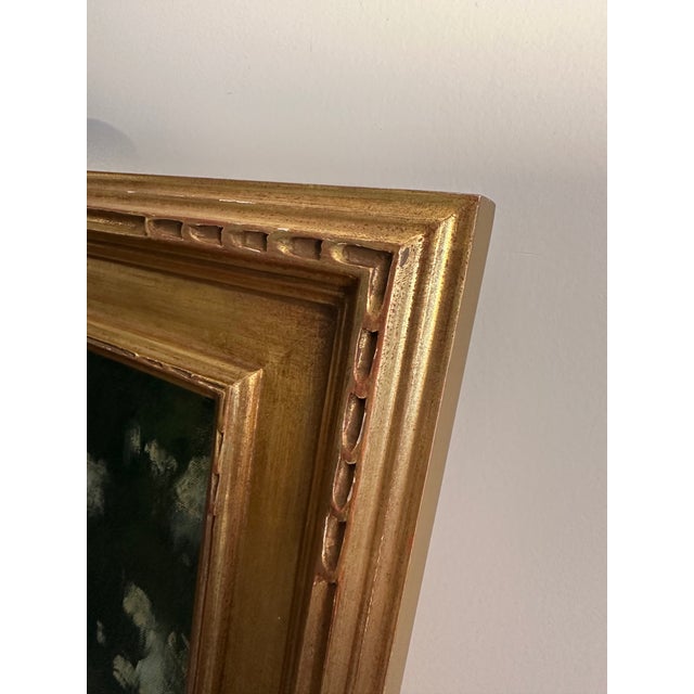 Late 20th Century Oil Painting of New England Landscape Showing a Stream in a Forest With a 2-5/8" Wide Gold Frame. Painted by Curtis Hanson Between 1946-2017. For Sale - Image 5 of 11