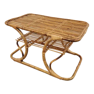 Mid Century Italian Bamboo & Rattan Coffee Table