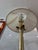 Mid-Century Modern Vintage Stiffel Solid Brass Tulip Floor Lamp With Etched Glass Table Shelf For Sale - Image 3 of 6