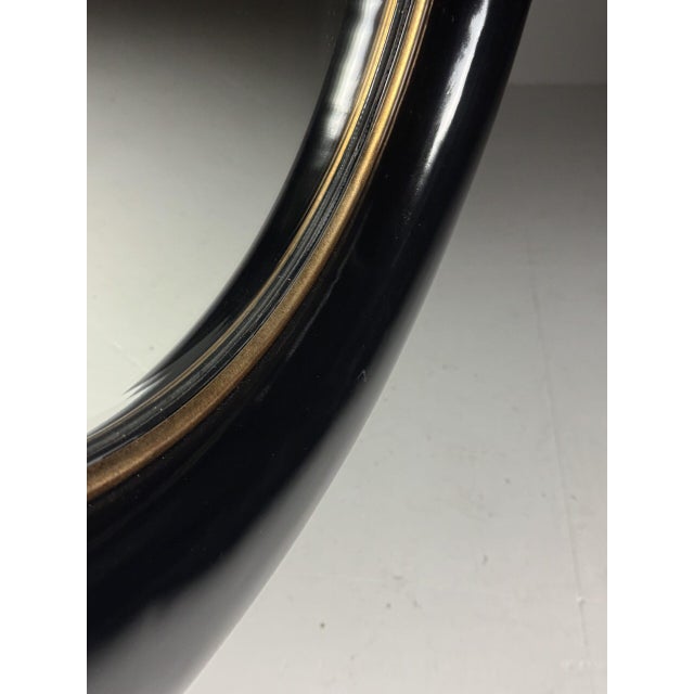 Glass Vintage Round Black Mirror, 1980s For Sale - Image 7 of 18