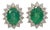 1.8Ct Zambian Emerald Earrings With Diamond Accents in Solid 14k Gold, 7x5mm, Pair For Sale