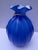Large Vintage Hand-Blown 8" Blue Glass Opaline Money Bag Vase For Sale In Houston - Image 6 of 12