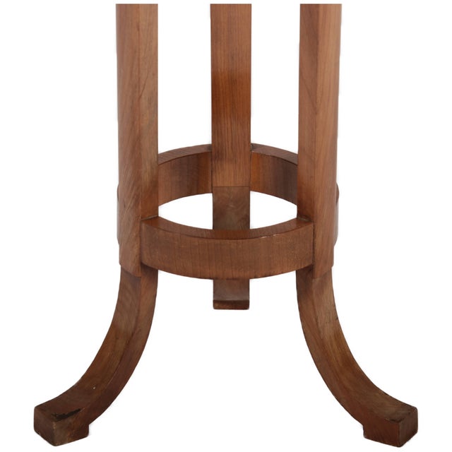 Hollywood Regency Antique Art Nouveau Cherrywood Flower Column, 1915 For Sale - Image 3 of 9