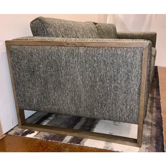 2020s Mid-Century Modern Style Charcoal Tweed Sofa For Sale - Image 5 of 7