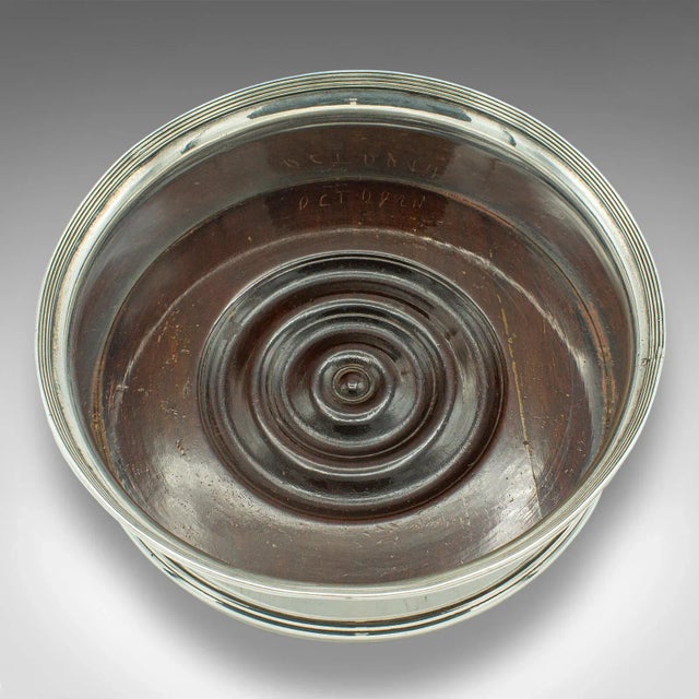 1930s Vintage English Silver Plate Wine Bottle Coaster For Sale - Image 6 of 7