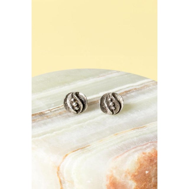 Mid-Century Silver Studs by Theresia Hvorslev, 1979, Set of 2 For Sale - Image 6 of 6