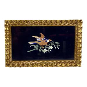 Vintage Italian Pietra Dura Mosaic Plaque, Framed 1