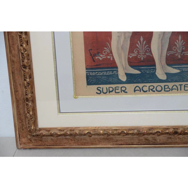 Red Londonia Super Acrobats Antique French Poster C.1900 For Sale - Image 8 of 10