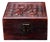 Vintage Carved "Hundred Blessings" Red Sandalwood Jewelry Box / Keepsake Chest For Sale