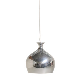 Scandinavian Chromed Metal Ceiling Lamp, 1960s For Sale