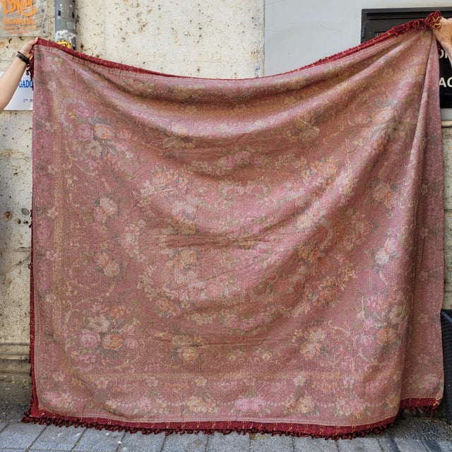 Large Tapestry in Floral Print, 1940s For Sale - Image 12 of 16