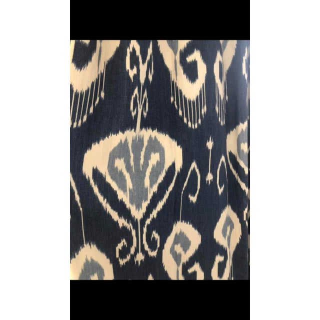 Blue Ikat Curtain Panels A Pair Chairish