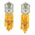 Canary Yellow Italian 18k White Gold Yellow Sapphire & Diamond Tassel Earrings, 1980s For Sale - Image 8 of 9