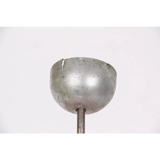 Italian Ceiling Lamp with Marble Glass Shade, 1930s For Sale - Image 6 of 8