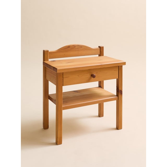 Mid-Century Modern 1950s The Pair of Vintage Small Pine Side Tables For Sale - Image 3 of 11