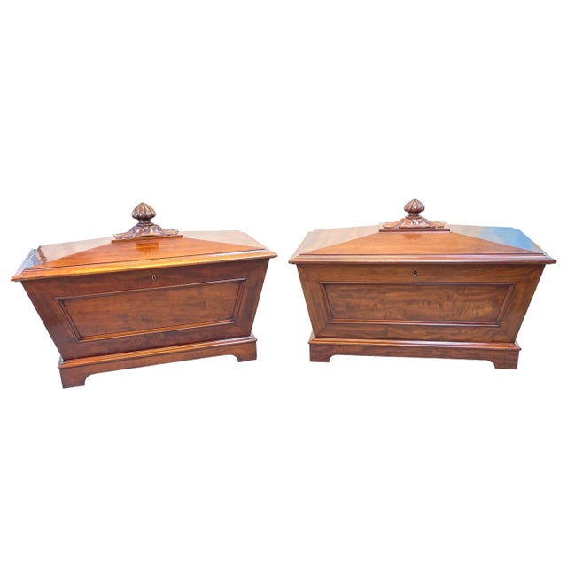 Hollywood Regency Antique Regency Mahogany Cellarettes, 1820, Set of 2 For Sale - Image 3 of 18
