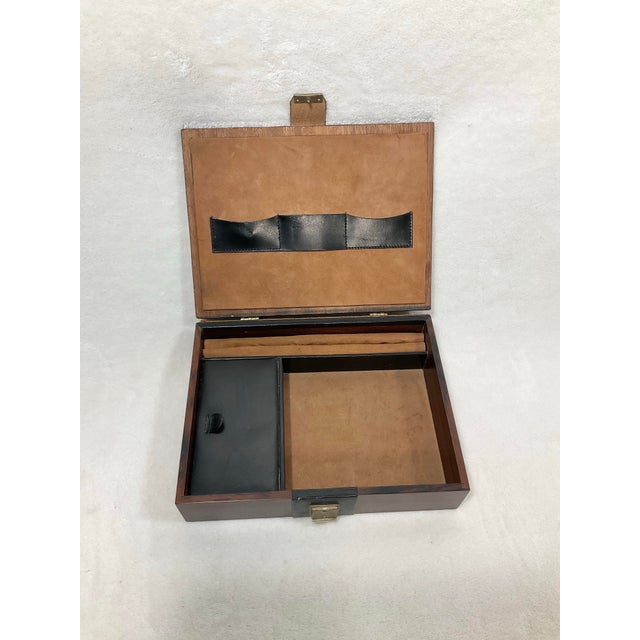 Vintage West Germany Rosewood & Brass Jewelry Box Storage Organizer Men’s Gift Trinket Box, Circa 60s For Sale In Greenville, SC - Image 6 of 12