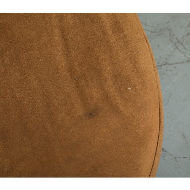 Contemporary Round Brown Suede Ottomans For Sale - Image 16 of 18