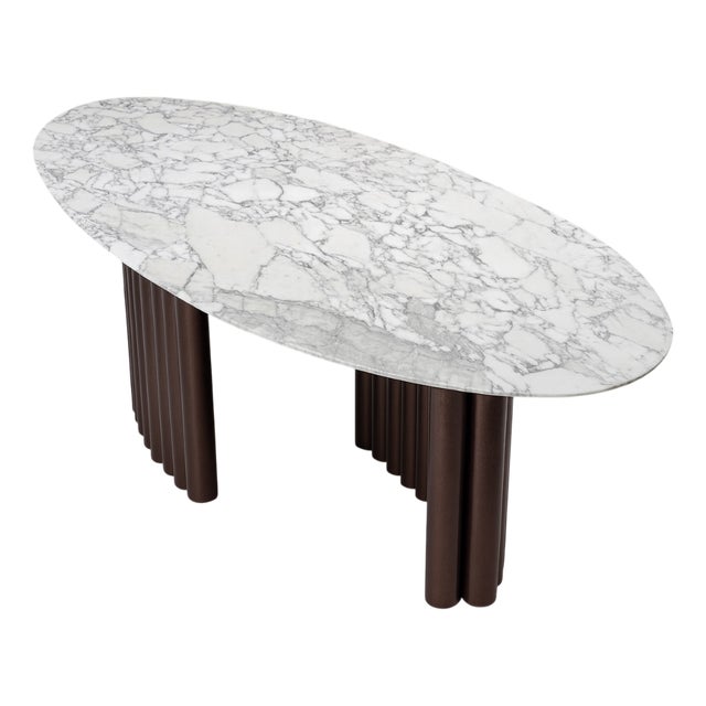 Cantus Sculptural Dining Table in Arabescato Marble by Nicola DI Froscia For Sale