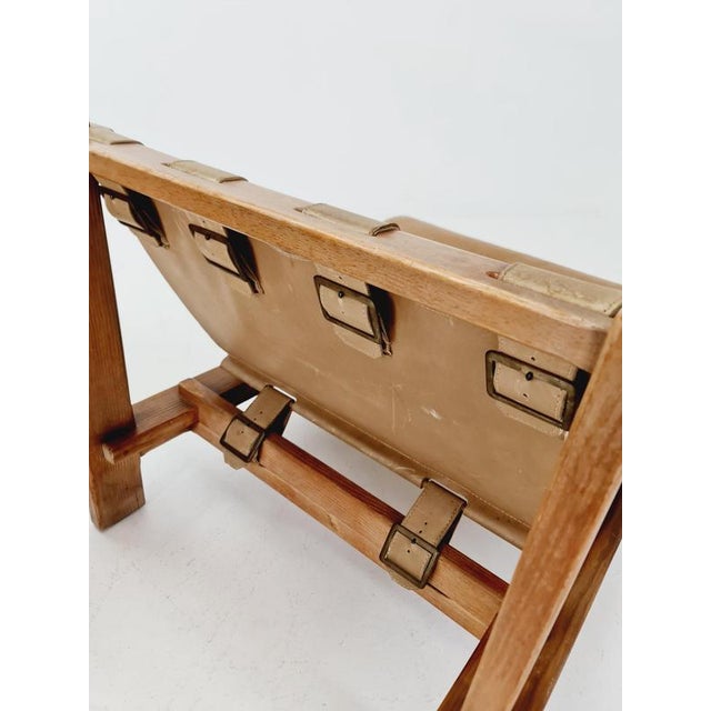 Mid-Century Modern Lounge Chair in Leather and Wood by Carl Straub, 1960s For Sale - Image 12 of 17