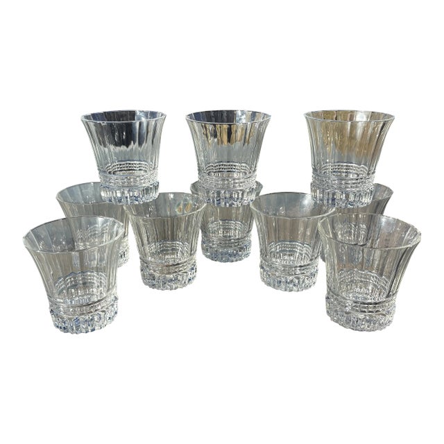 1970s Crystal D' Arques Lowball Glasses- Set of 10 For Sale