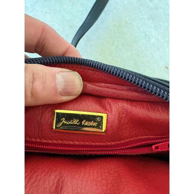 Contemporary Vintage Judith Leiber Black Quilted Leather Crossbody Handbag With Gold Tone Hardware For Sale - Image 3 of 5