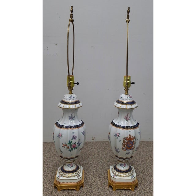 1970s Procelaine De Paris Bicentennial Painted Lamps - a Pair For Sale - Image 10 of 16