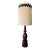 Vintage Monumental Carved Wood Table Lamp With Original Drum Shade For Sale