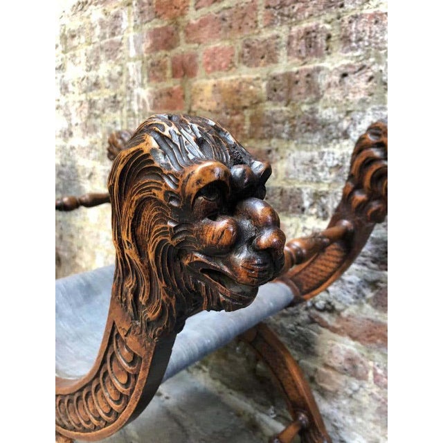 18th Century Italian Carved Walnut Stool For Sale - Image 5 of 11