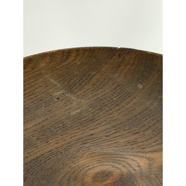 Danish Oak Tripod Stool with Sculpted Saddle Seat, 1960s For Sale - Image 6 of 7
