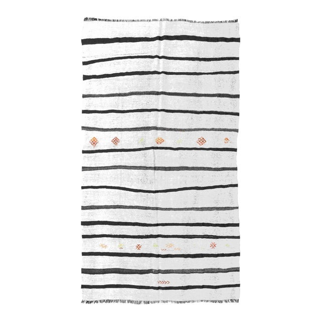 Hemp Vintage Striped Kilim Rug - 6`0" X 9`4" For Sale