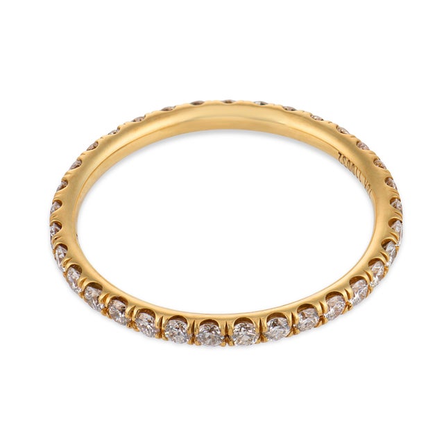 2010s Lugano Diamond 18k Yellow Gold Eternity Band, Size 5.5 For Sale - Image 5 of 5