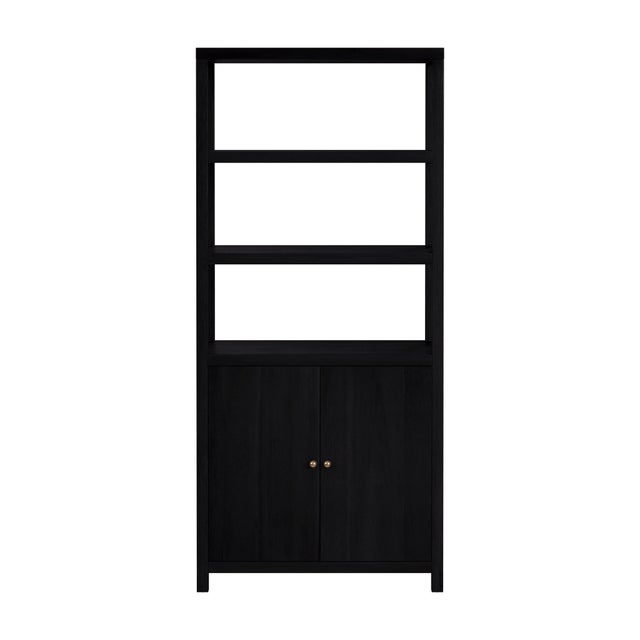 Spritely Home Accent Furniture Nora 32 in W. x 72 in. H Wood 3- Tier Etagere Bookcase, Antique Coffee For Sale - Image 4 of 8