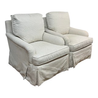 Baker Furniture Simmons Lounge Chairs, Pair For Sale
