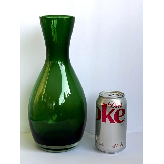 Deep Green Art Glass Vase For Sale In New York - Image 6 of 9