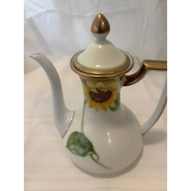 Antique Bavarian Chocolate/Tea Pot and Dessert Plates For Sale - Image 4 of 8