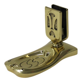 Art Nouveau Brass Pipe and Matchbox Holder For Sale