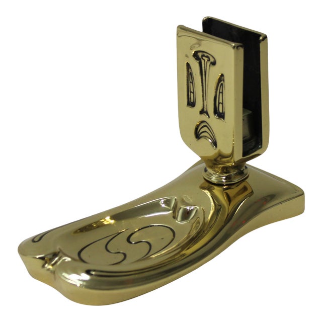 Art Nouveau Brass Pipe and Matchbox Holder For Sale