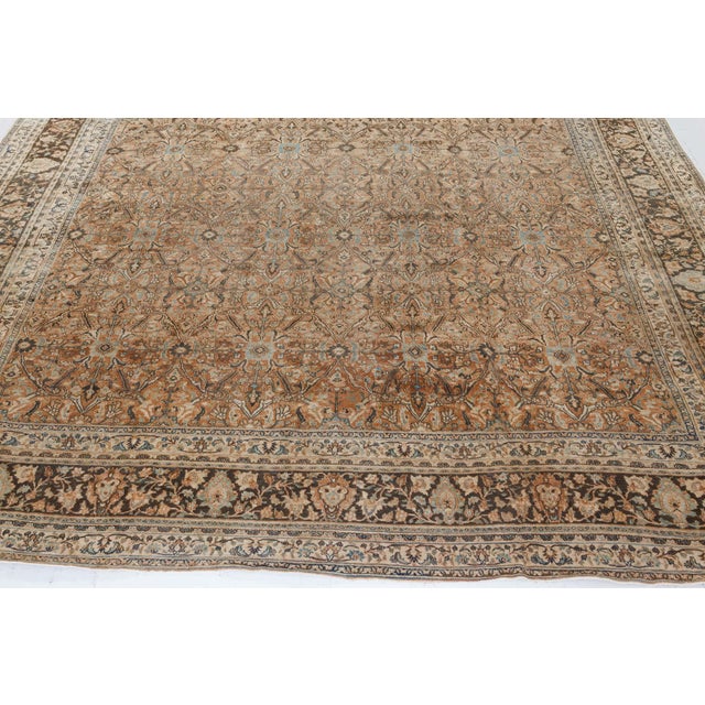 Textile Antique Persian Meshad Carpet For Sale - Image 7 of 7