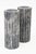 These ribbed Italian column vases are in tones of light to dark gray with white veining. Sold as a pair. Great for...