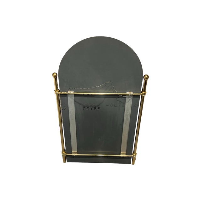 Vintage Mid Century Modern Solid Brass Wall Mirror 1970s Postmodern 80s For Sale - Image 4 of 11