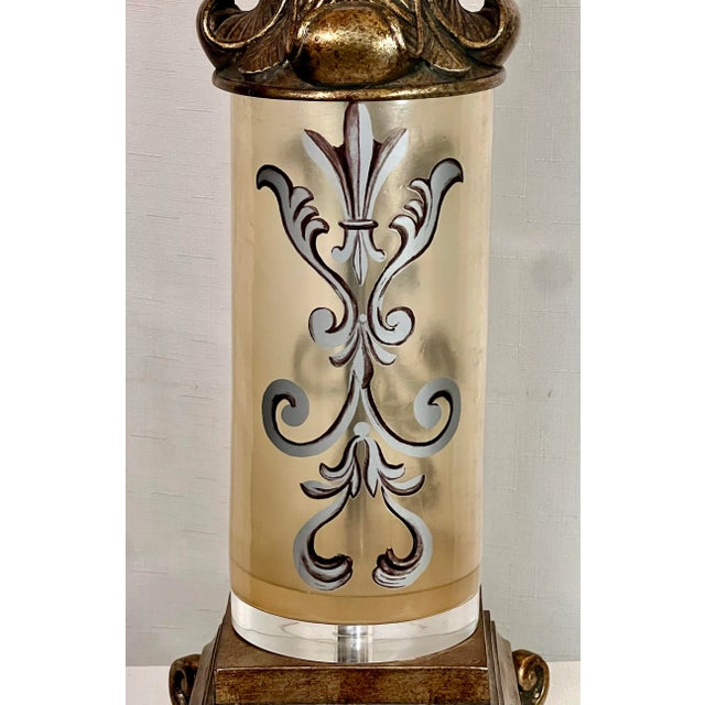 Gold Vintage Palm Beach Regency Gilt Nautilus Seashell Column Table Lamp For Sale - Image 8 of 12