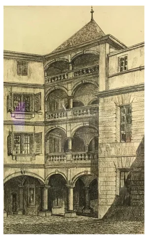 Barthélémy Marc Bodmer, Town Hall Square, Engraving
