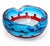 Murano Fratelli Toso Murano Blue With Red Crown Decor Flower Millefiori Center Italian Vintage Art Glass Bowl Ashtray For Sale - Image 4 of 10