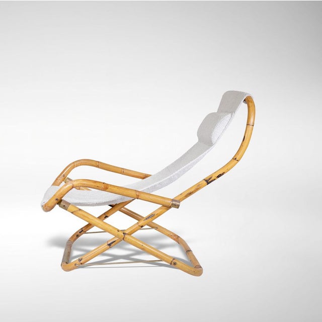 Folding Bamboo Deckchair, Italy, 1960s For Sale - Image 3 of 6