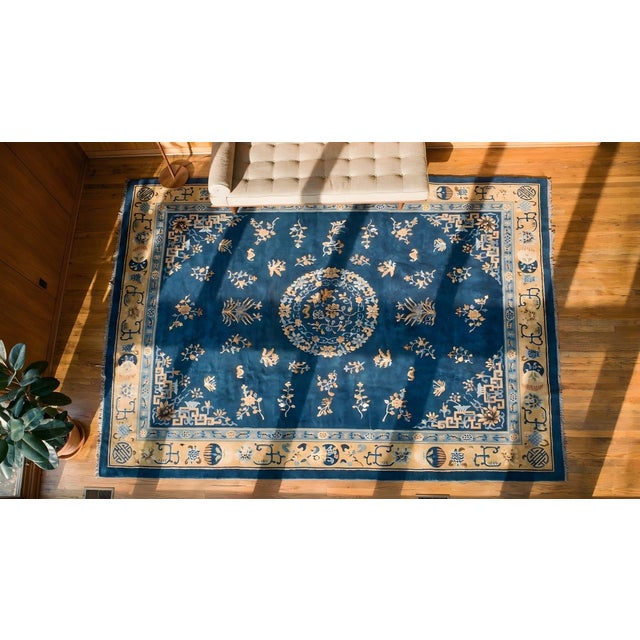 Textile Antique Chinese, Peking Rug For Sale - Image 7 of 9